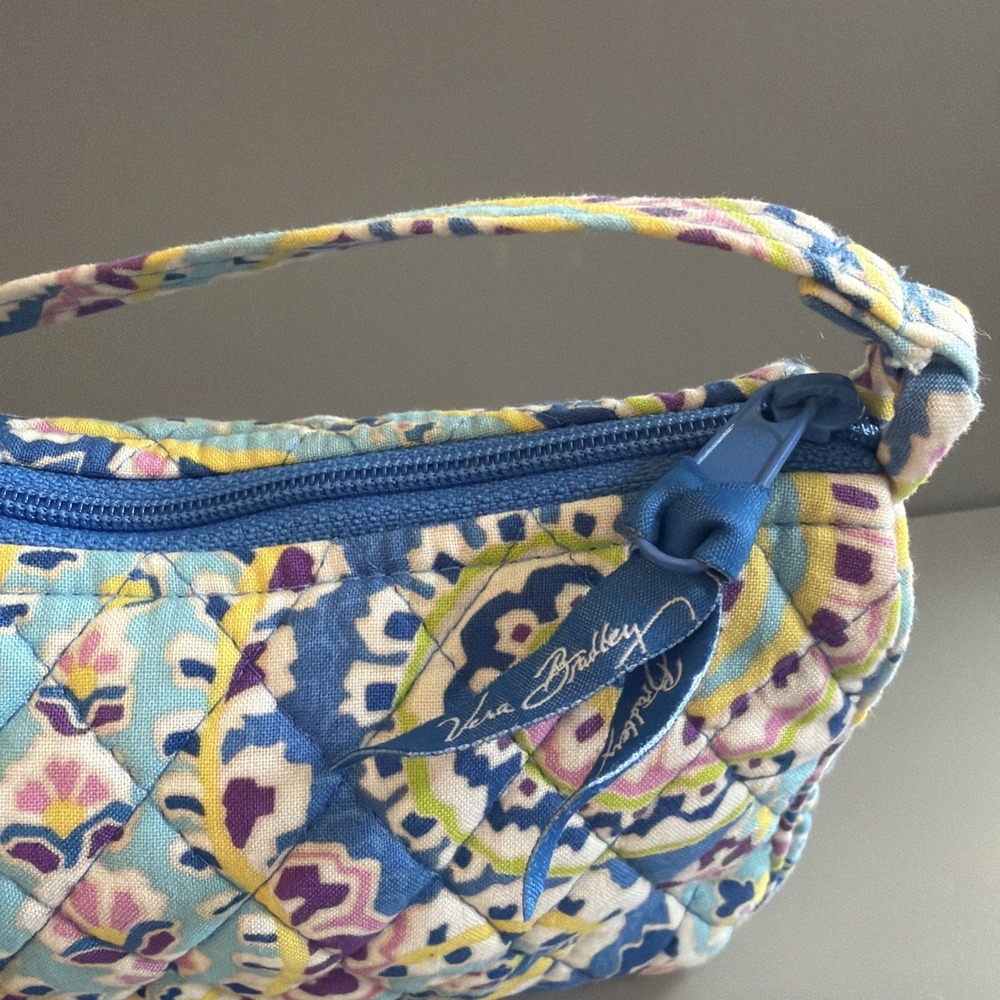 Vera Bradley Capri Blue Crossbody Shoulder Bag Purse Paisley Small Cotton - Picture 2 of 11
